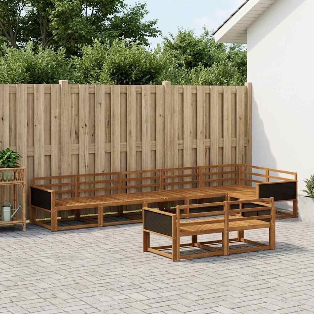 vidaXL Zestaw sof na zewnątrz 8 pcs naturalny Lite Drewno Akacji
