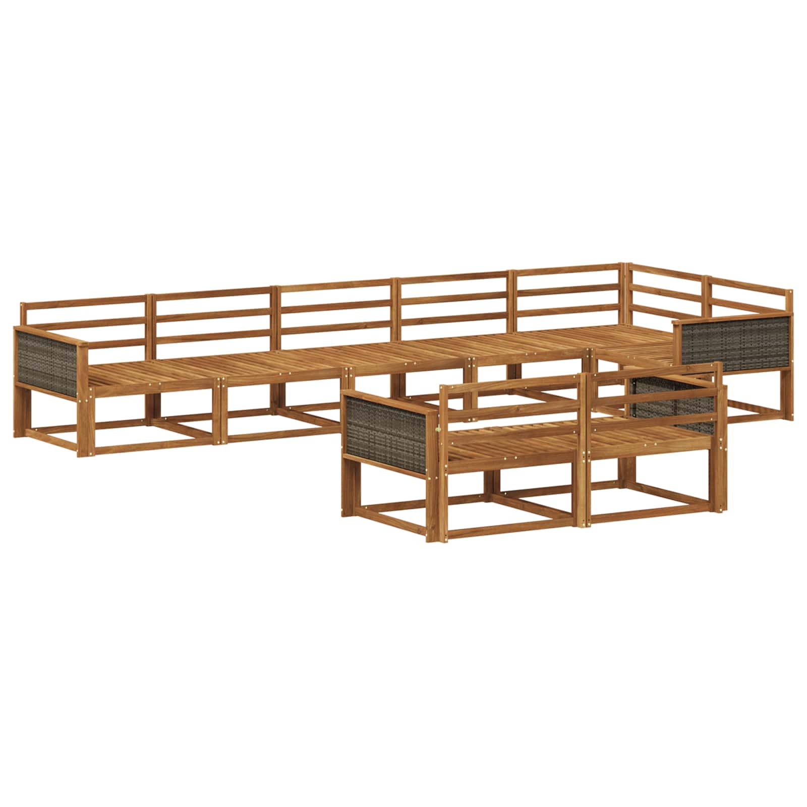 vidaXL Zestaw sof na zewnątrz 8 pcs naturalny Lite Drewno Akacji
