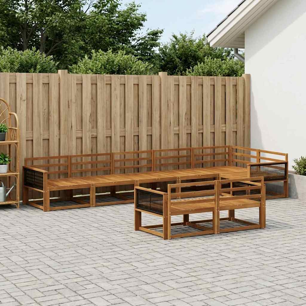 vidaXL Zestaw sof na zewnątrz 8 pcs naturalny Lite Drewno Akacji