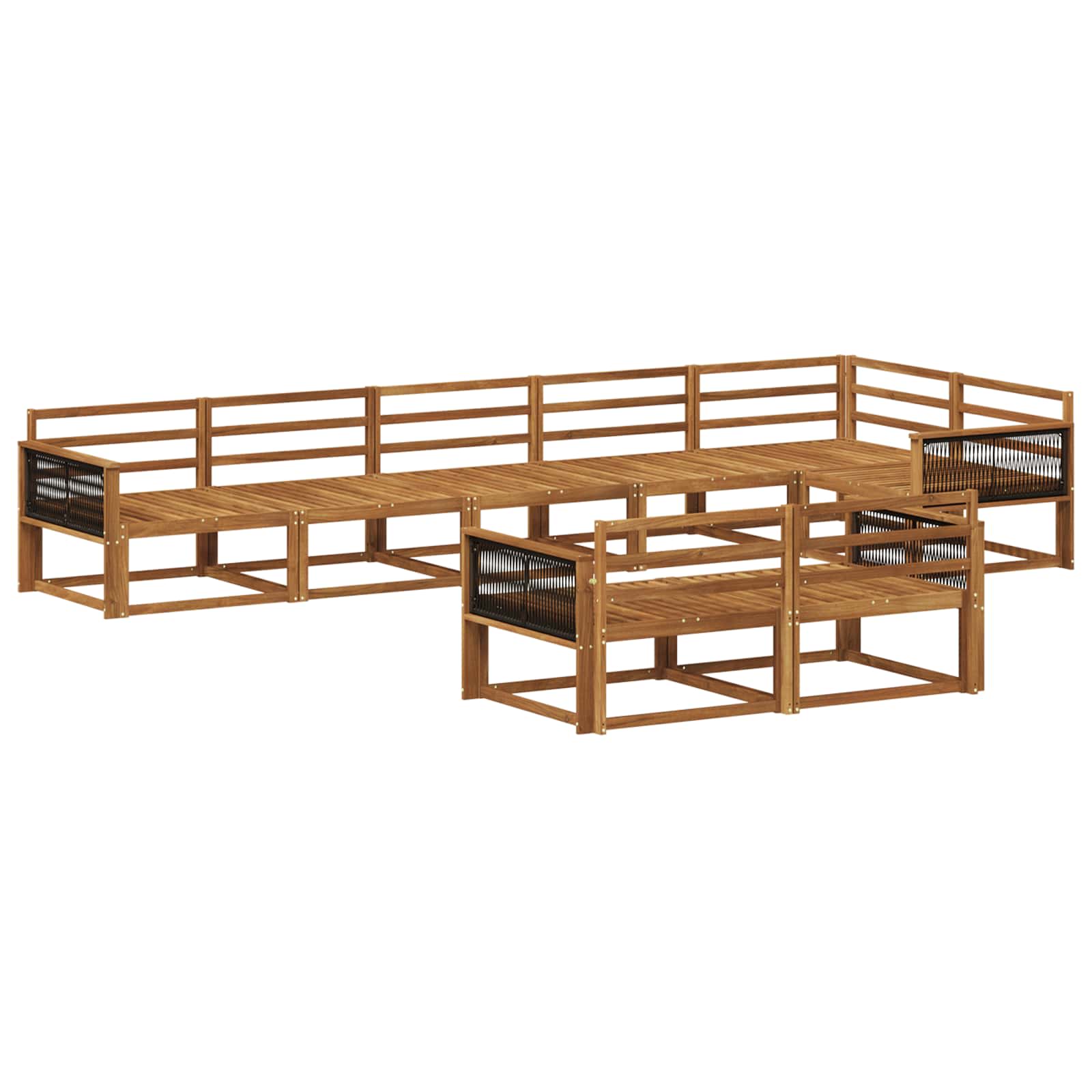 vidaXL Zestaw sof na zewnątrz 8 pcs naturalny Lite Drewno Akacji