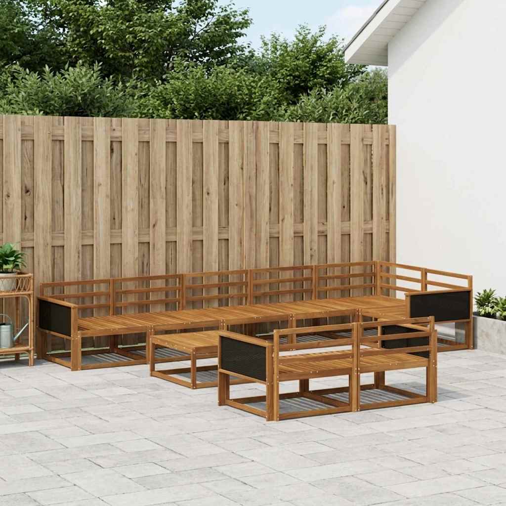 vidaXL Zestaw sof na zewnątrz 9 pcs naturalny Lite Drewno Akacji