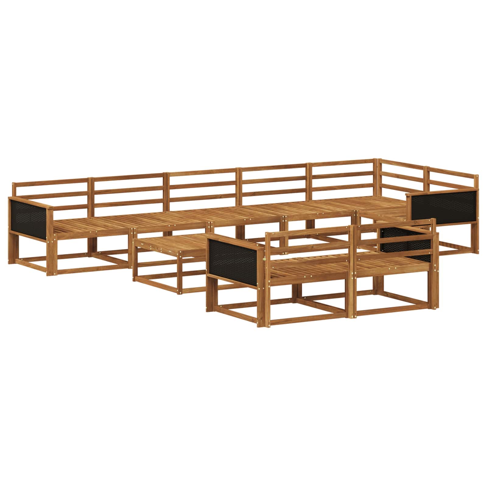 vidaXL Zestaw sof na zewnątrz 9 pcs naturalny Lite Drewno Akacji