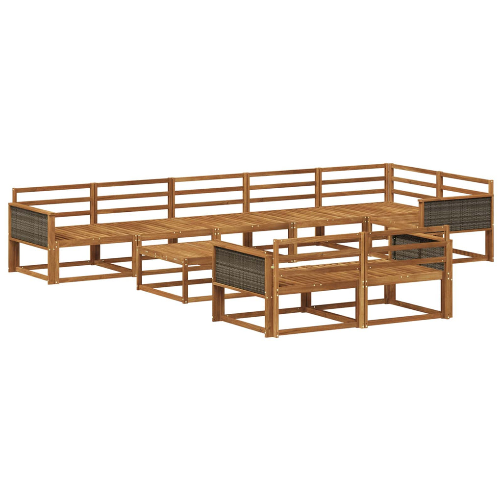 vidaXL Zestaw sof na zewnątrz 9 pcs naturalny Lite Drewno Akacji