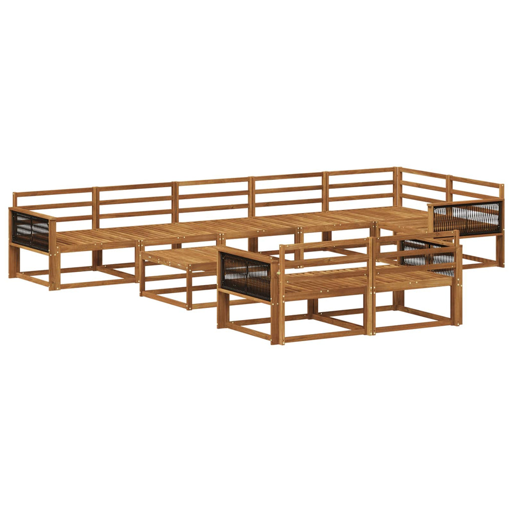 vidaXL Zestaw sof na zewnątrz 9 pcs naturalny Lite Drewno Akacji