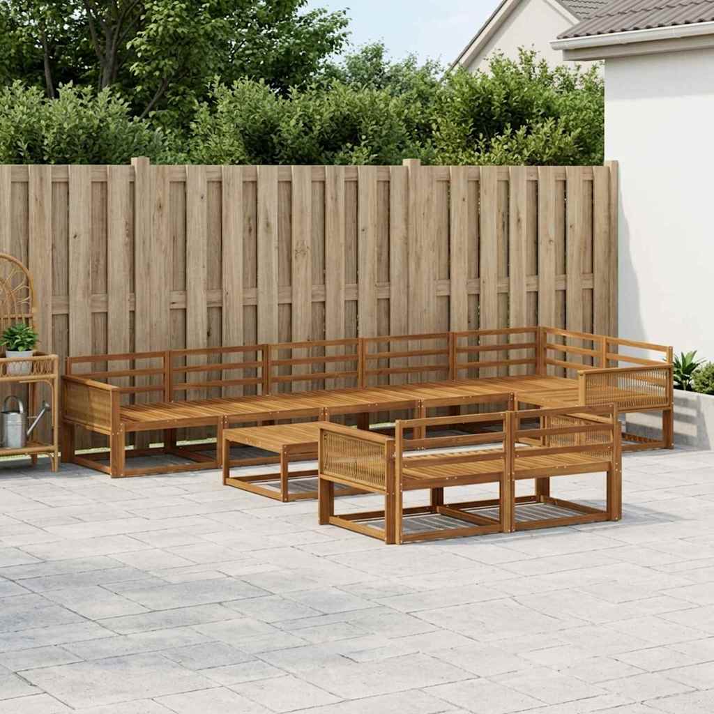 vidaXL Zestaw sof na zewnątrz 9 pcs naturalny Lite Drewno Akacji