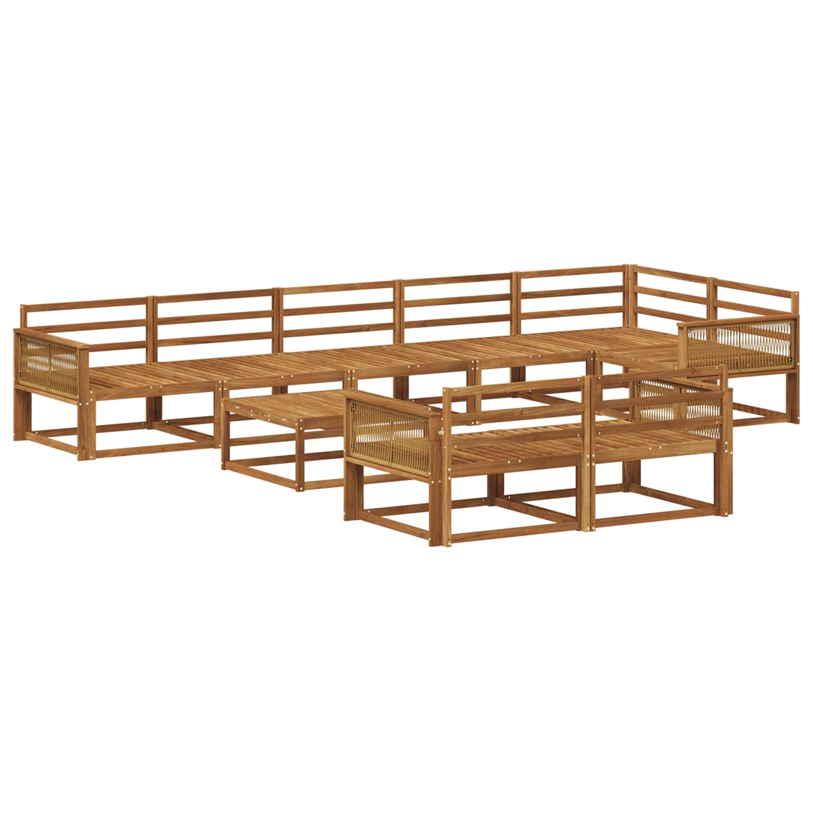 vidaXL Zestaw sof na zewnątrz 9 pcs naturalny Lite Drewno Akacji