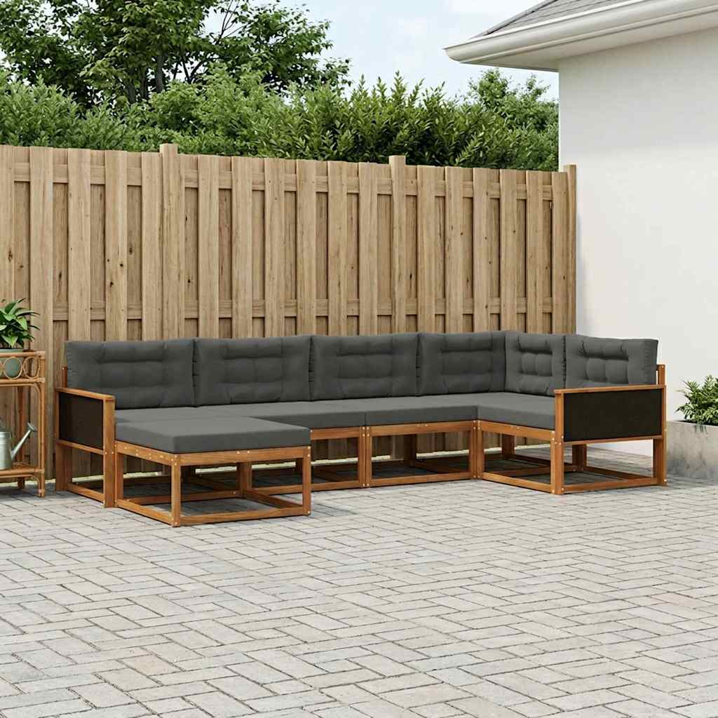vidaXL Zestaw sof na zewnątrz z poduszką 6 pcs Naturalny i Antracytowy