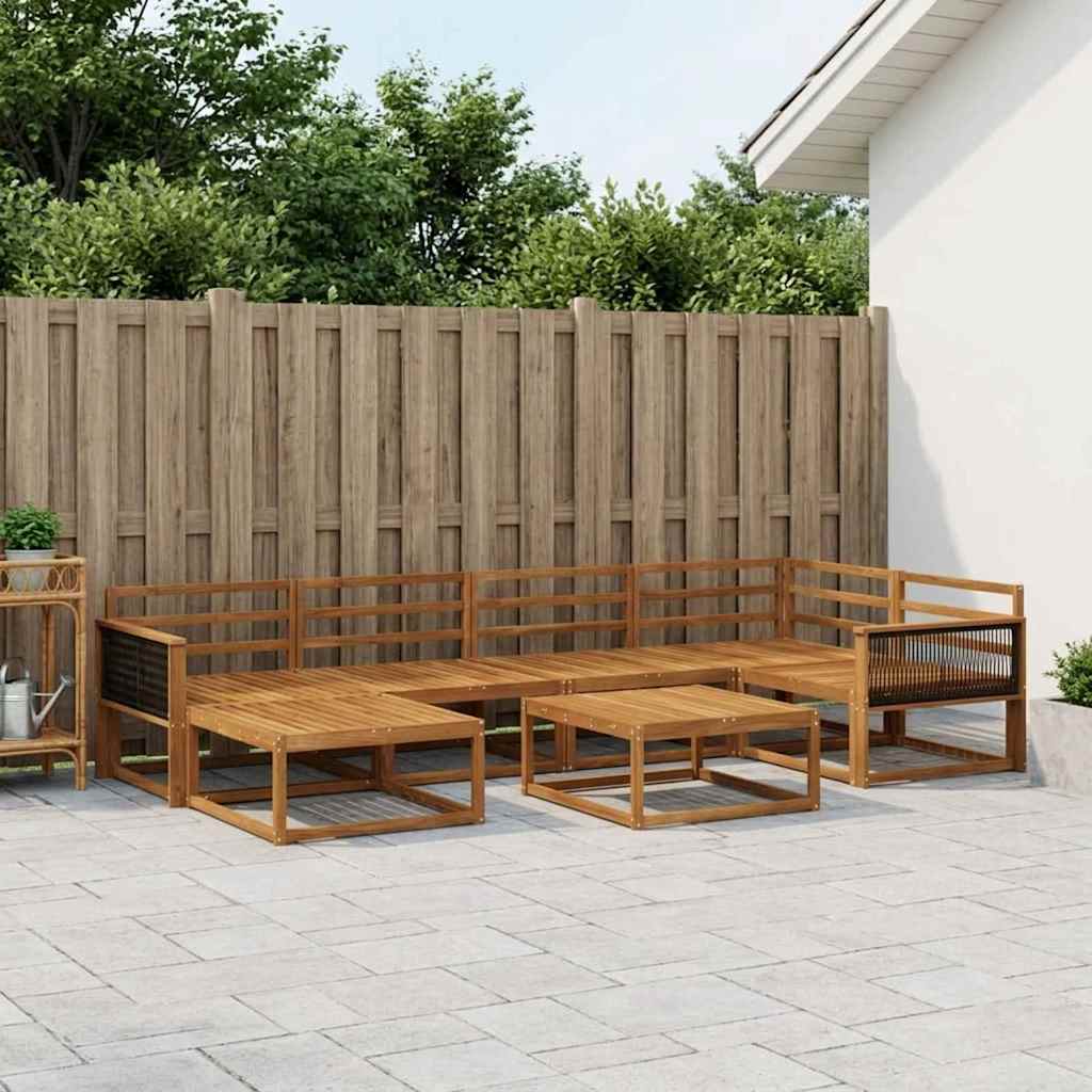 vidaXL Zestaw sof na zewnątrz 7 pcs naturalny Lite Drewno Akacji