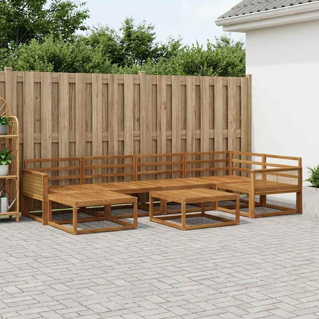 vidaXL Zestaw sof na zewnątrz 7 pcs naturalny Lite Drewno Akacji