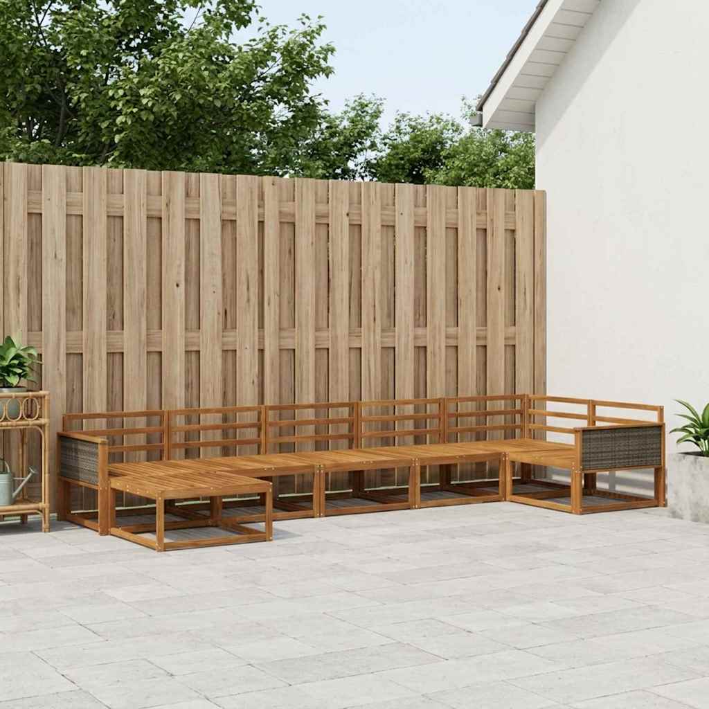 vidaXL Zestaw sof na zewnątrz 7 pcs naturalny Lite Drewno Akacji