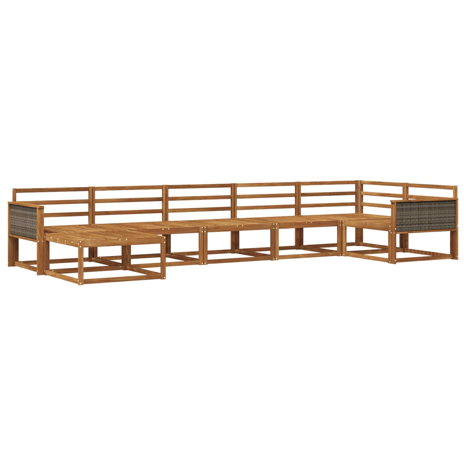vidaXL Zestaw sof na zewnątrz 7 pcs naturalny Lite Drewno Akacji