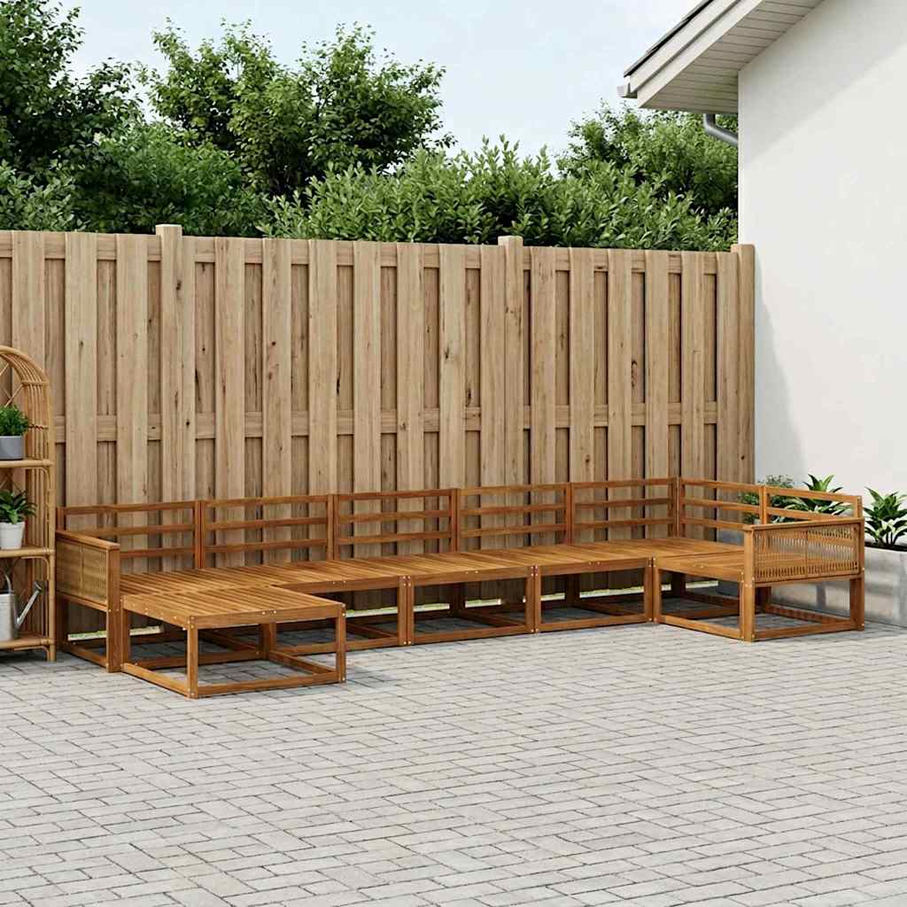 vidaXL Zestaw sof na zewnątrz 7 pcs naturalny Lite Drewno Akacji