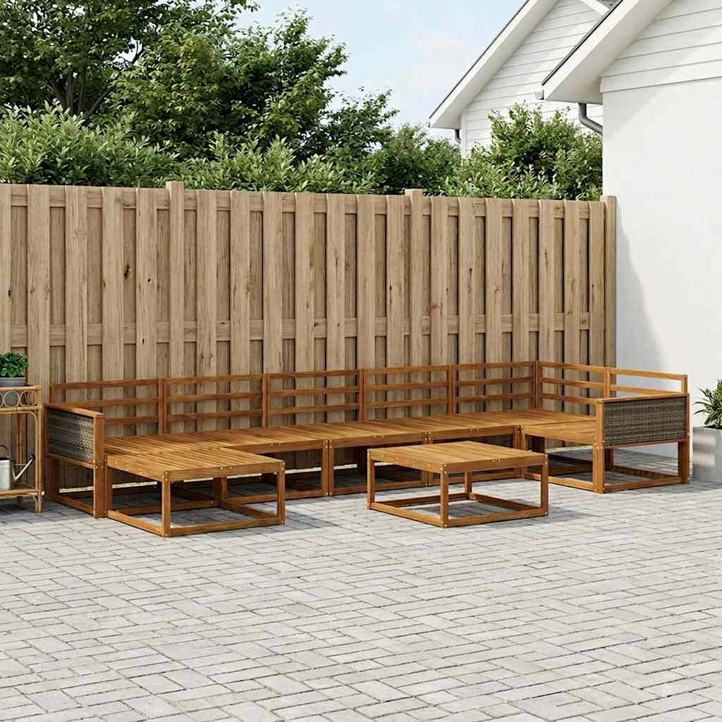 vidaXL Zestaw sof na zewnątrz 8 pcs naturalny Lite Drewno Akacji