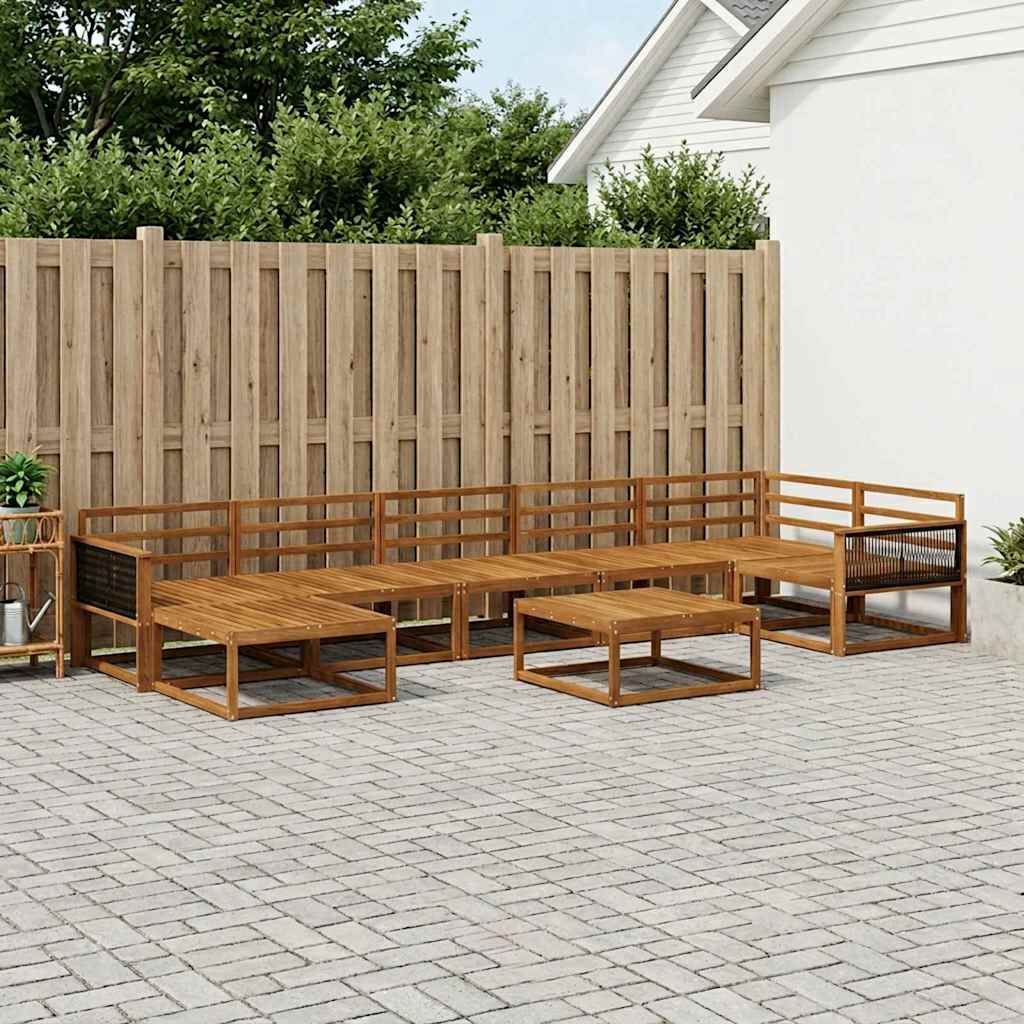vidaXL Zestaw sof na zewnątrz 8 pcs naturalny Lite Drewno Akacji