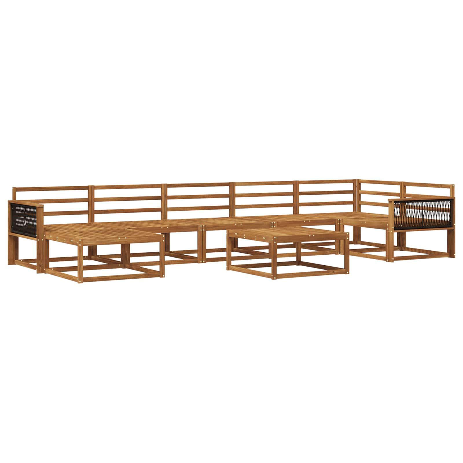 vidaXL Zestaw sof na zewnątrz 8 pcs naturalny Lite Drewno Akacji