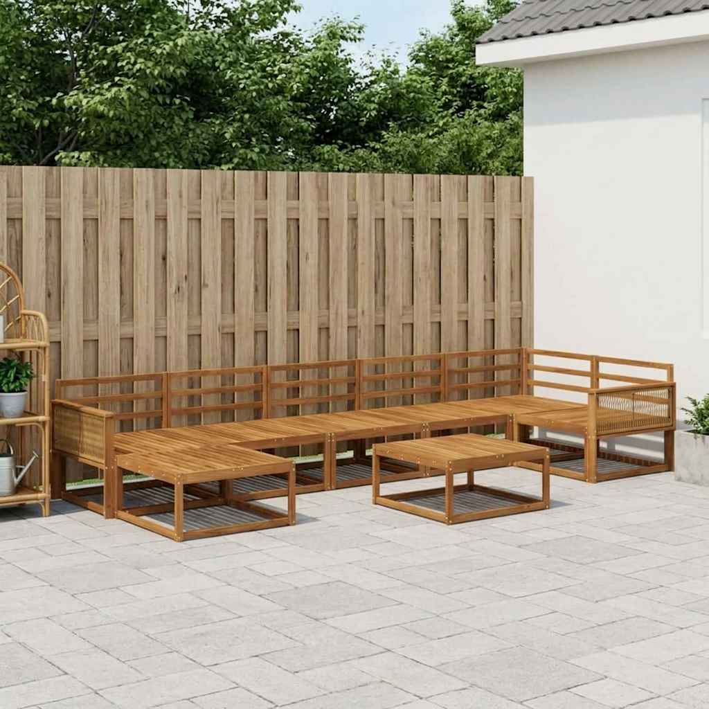 vidaXL Zestaw sof na zewnątrz 8 pcs naturalny Lite Drewno Akacji
