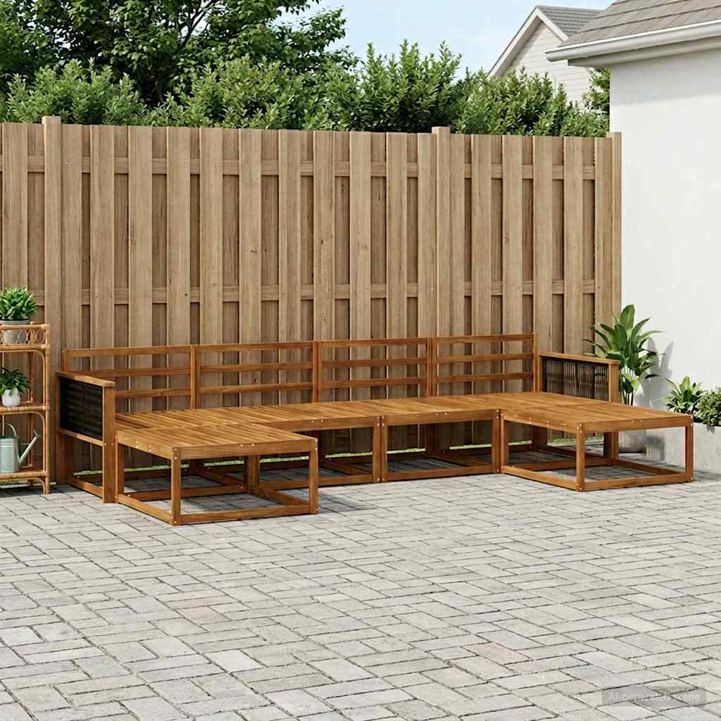 vidaXL Zestaw sof na zewnątrz 6 pcs naturalny Lite Drewno Akacji