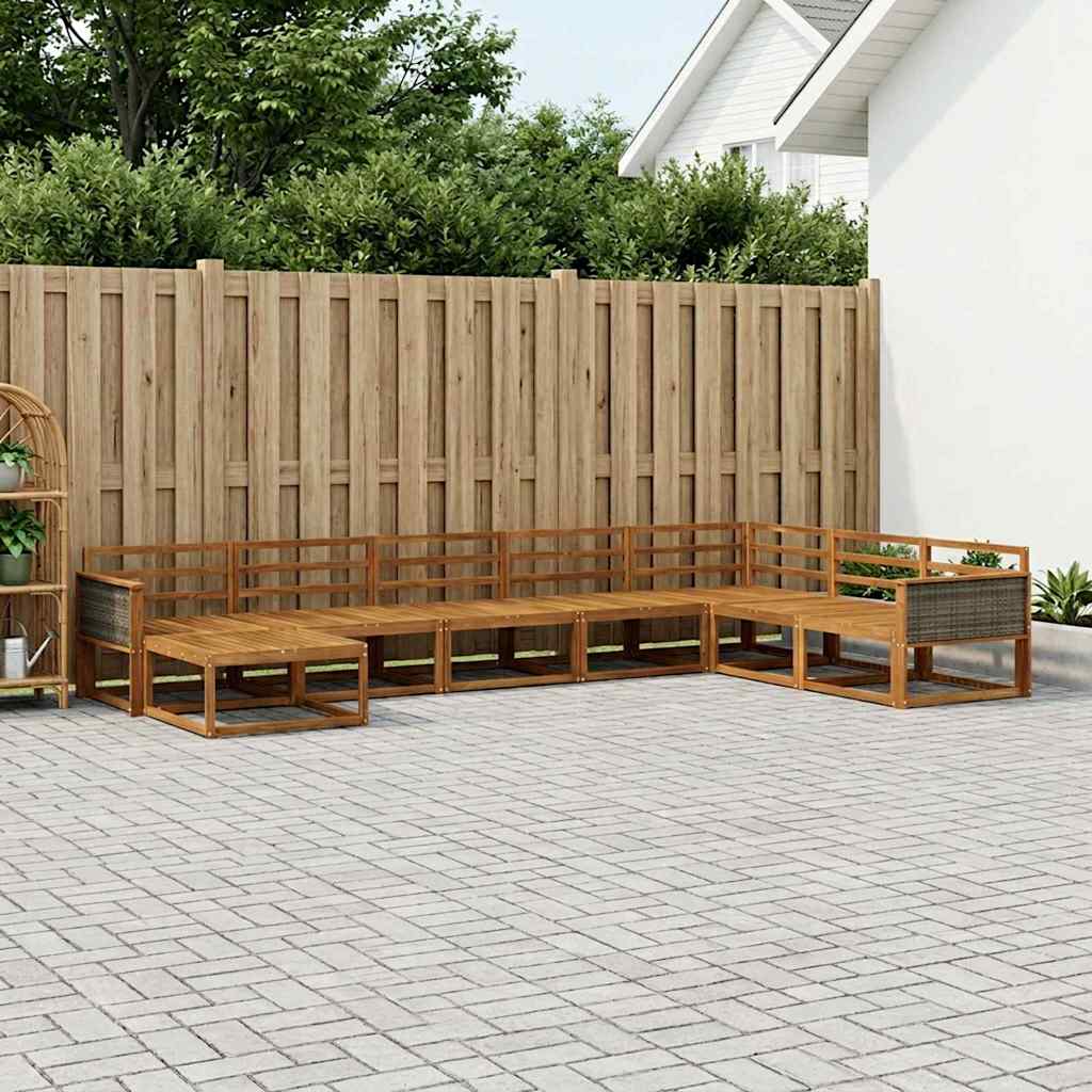 vidaXL Zestaw sof na zewnątrz 8 pcs naturalny Lite Drewno Akacji