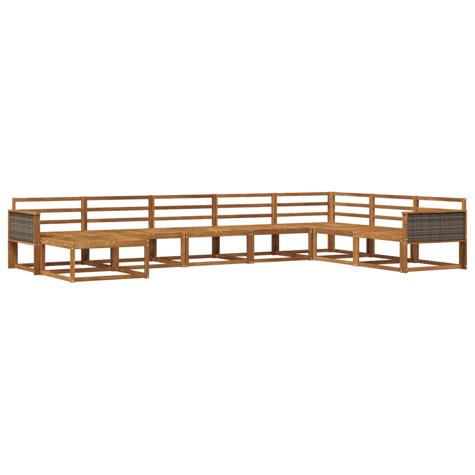 vidaXL Zestaw sof na zewnątrz 8 pcs naturalny Lite Drewno Akacji