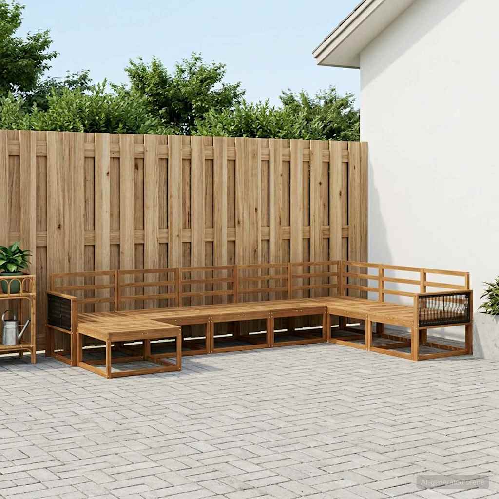 vidaXL Zestaw sof na zewnątrz 8 pcs naturalny Lite Drewno Akacji
