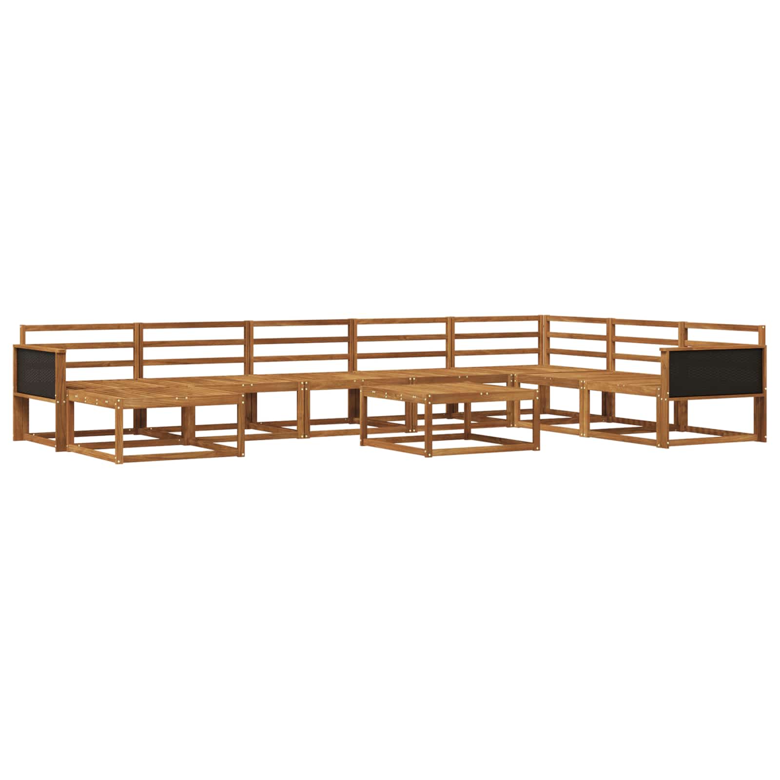 vidaXL Zestaw sof na zewnątrz 9 pcs naturalny Lite Drewno Akacji