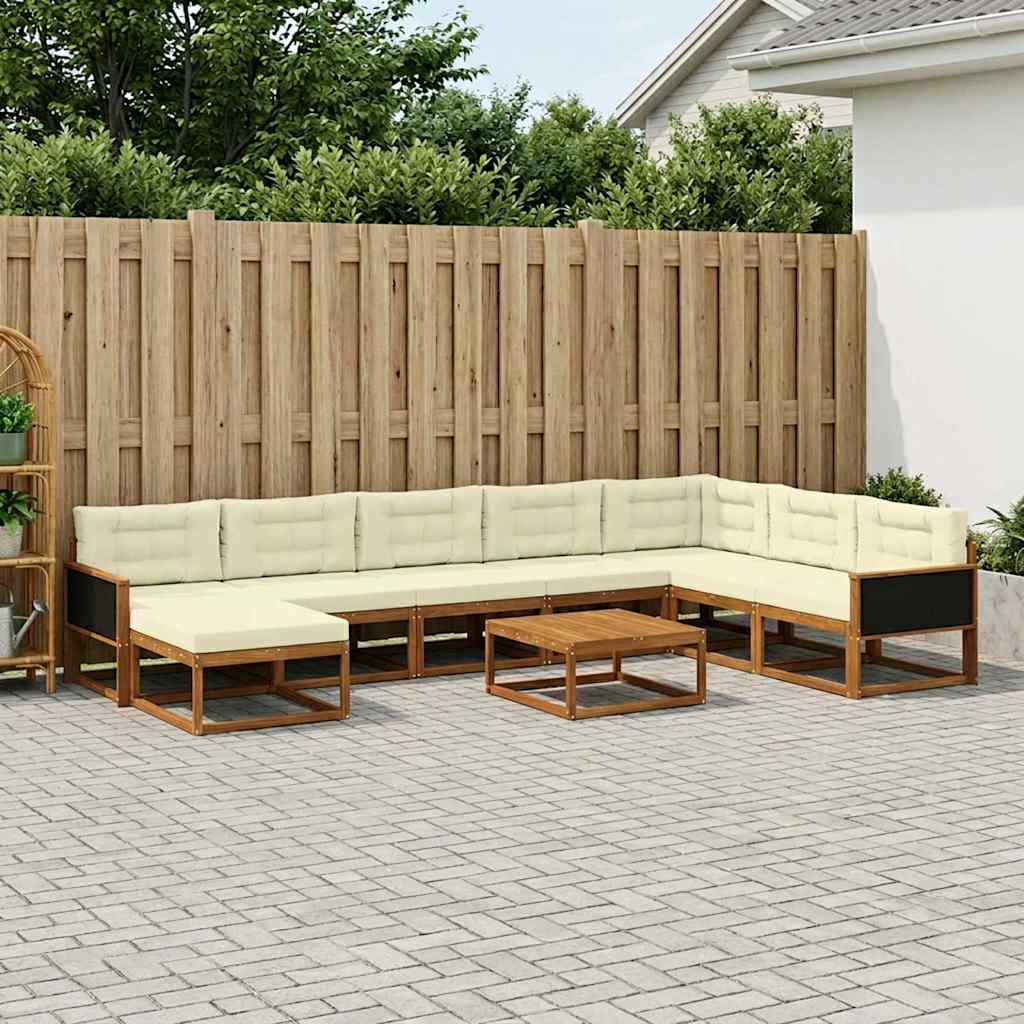 vidaXL Zestaw sof na zewnątrz z poduszką 9 pcs Lite Drewno Akacji