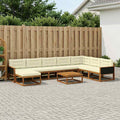 vidaXL Zestaw sof na zewnątrz z poduszką 9 pcs Lite Drewno Akacji