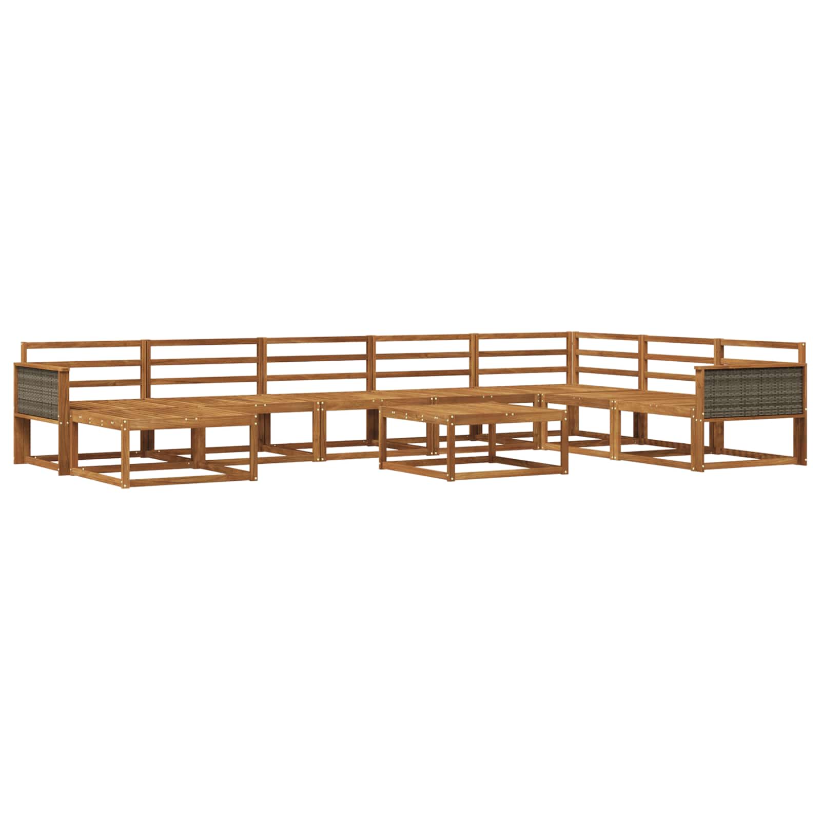 vidaXL Zestaw sof na zewnątrz 9 pcs naturalny Lite Drewno Akacji