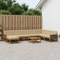 vidaXL Zestaw sof na zewnątrz z poduszką 9 pcs Naturalny i Beżowy