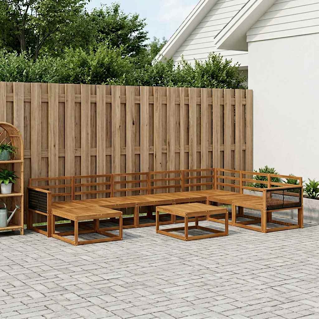 vidaXL Zestaw sof na zewnątrz 9 pcs naturalny Lite Drewno Akacji