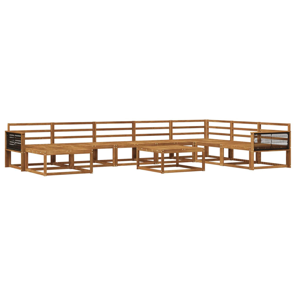 vidaXL Zestaw sof na zewnątrz 9 pcs naturalny Lite Drewno Akacji