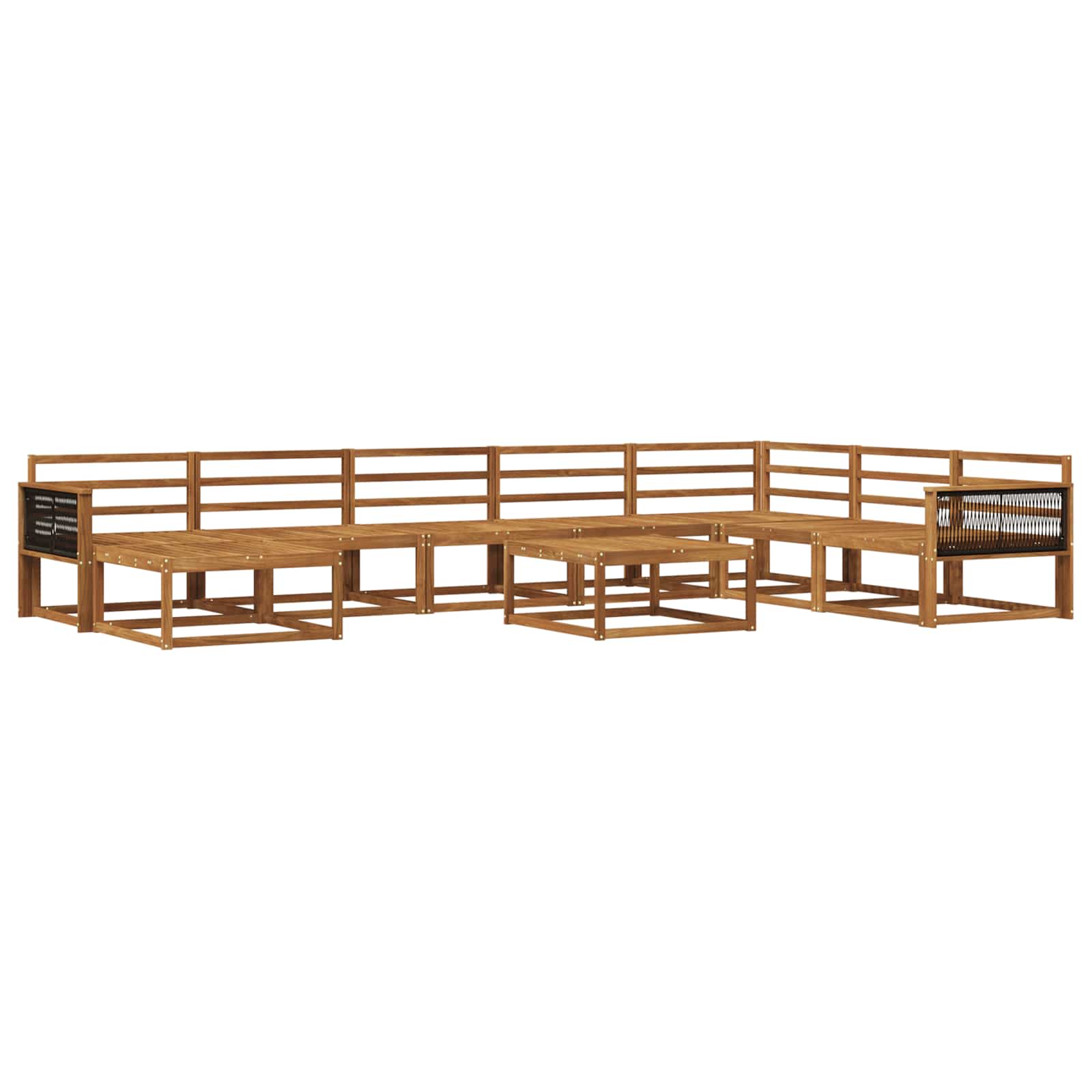 vidaXL Zestaw sof na zewnątrz 9 pcs naturalny Lite Drewno Akacji
