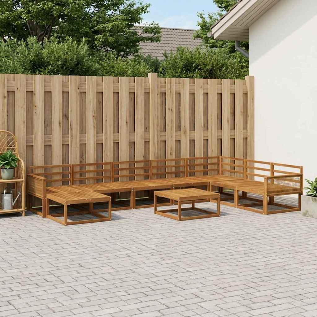 vidaXL Zestaw sof na zewnątrz 9 pcs naturalny Lite Drewno Akacji