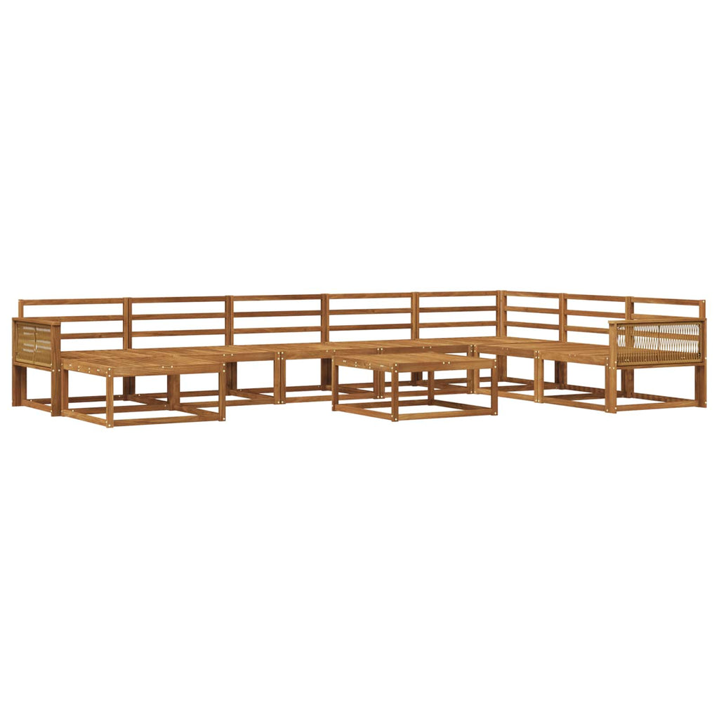 vidaXL Zestaw sof na zewnątrz 9 pcs naturalny Lite Drewno Akacji