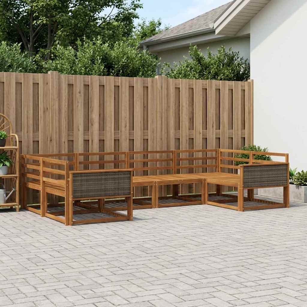 vidaXL Zestaw sof na zewnątrz 6 pcs naturalny Lite Drewno Akacji