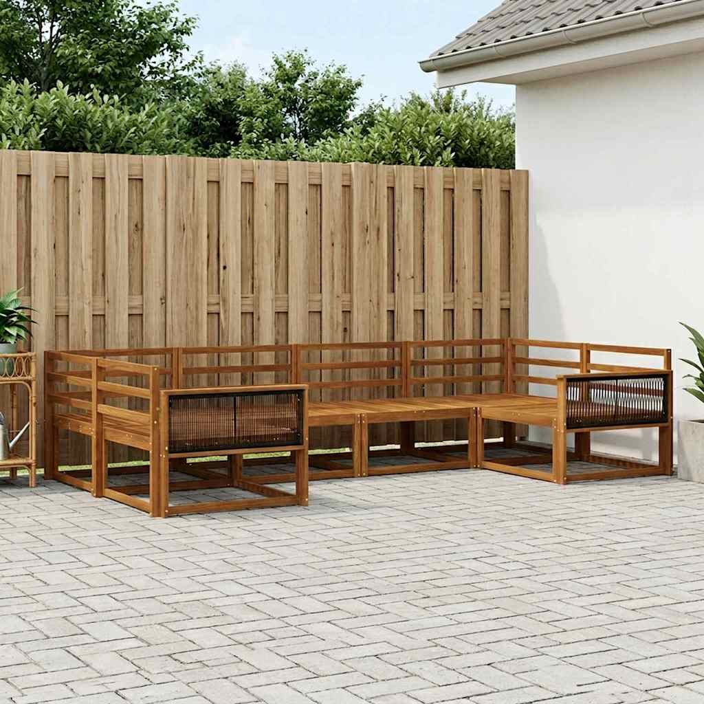vidaXL Zestaw sof na zewnątrz 6 pcs naturalny Lite Drewno Akacji