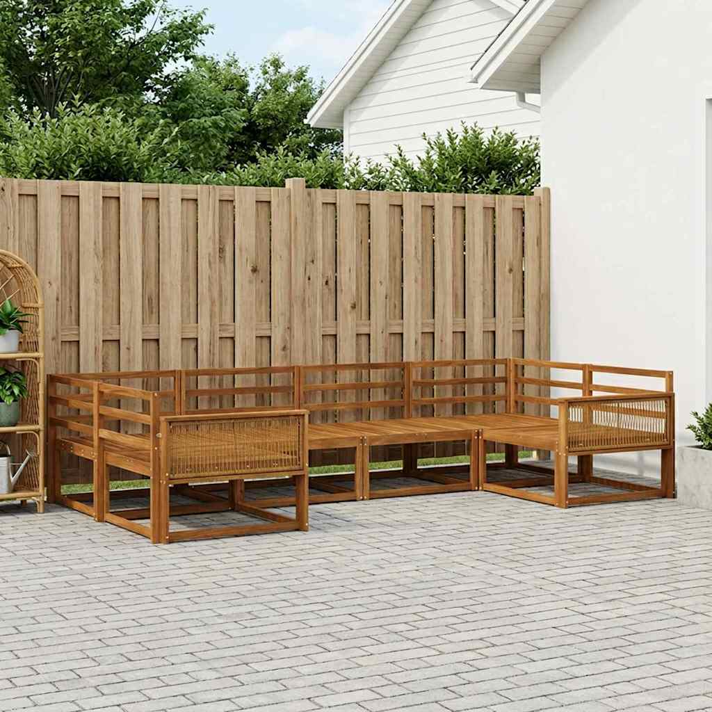 vidaXL Zestaw sof na zewnątrz 6 pcs naturalny Lite Drewno Akacji