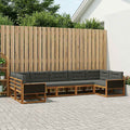 vidaXL Zestaw sof na zewnątrz z poduszką 7 pcs Naturalny i Antracytowy