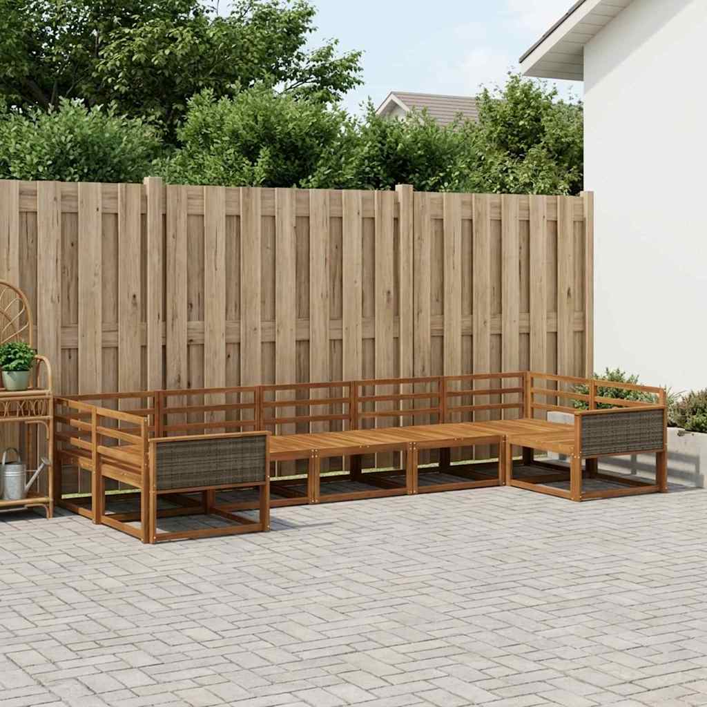 vidaXL Zestaw sof na zewnątrz 7 pcs naturalny Lite Drewno Akacji