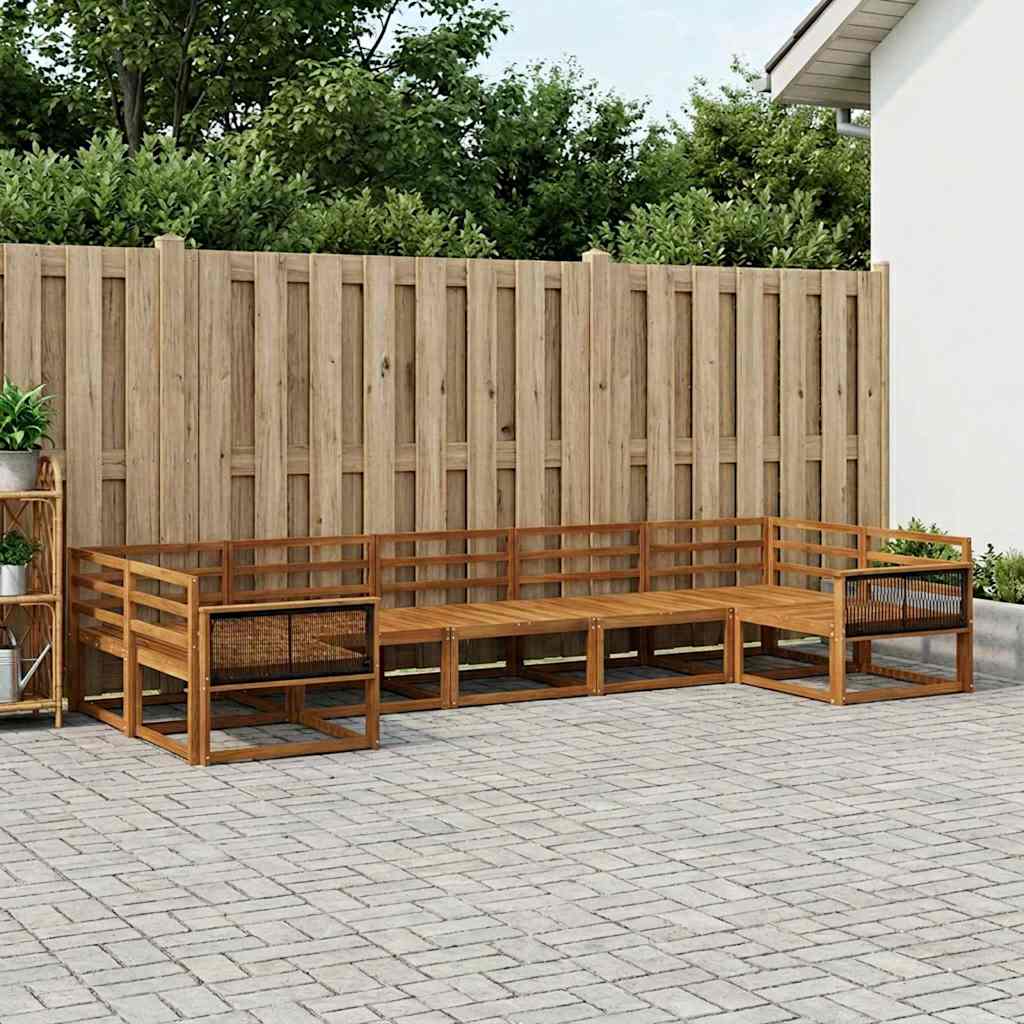 vidaXL Zestaw sof na zewnątrz 7 pcs naturalny Lite Drewno Akacji