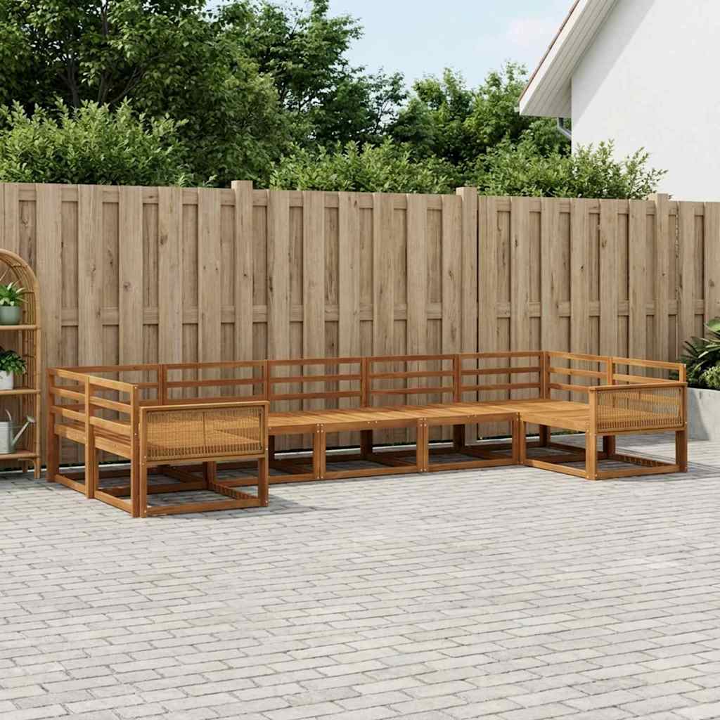 vidaXL Zestaw sof na zewnątrz 7 pcs naturalny Lite Drewno Akacji
