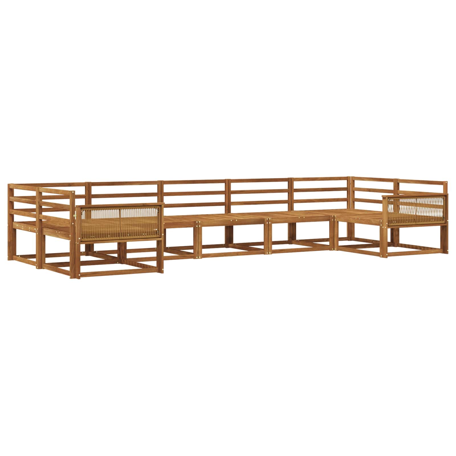 vidaXL Zestaw sof na zewnątrz 7 pcs naturalny Lite Drewno Akacji