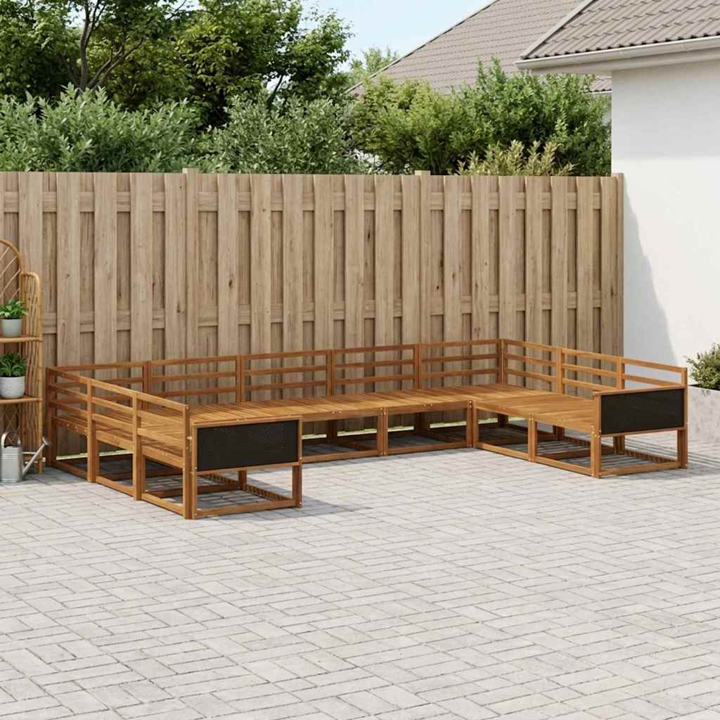 vidaXL Zestaw sof na zewnątrz 9 pcs naturalny Lite Drewno Akacji
