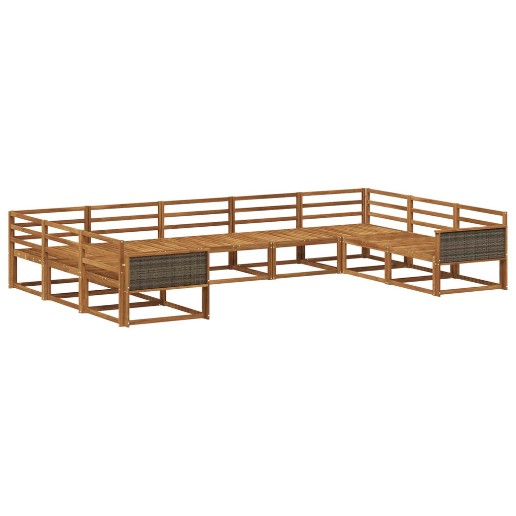 vidaXL Zestaw sof na zewnątrz 9 pcs naturalny Lite Drewno Akacji