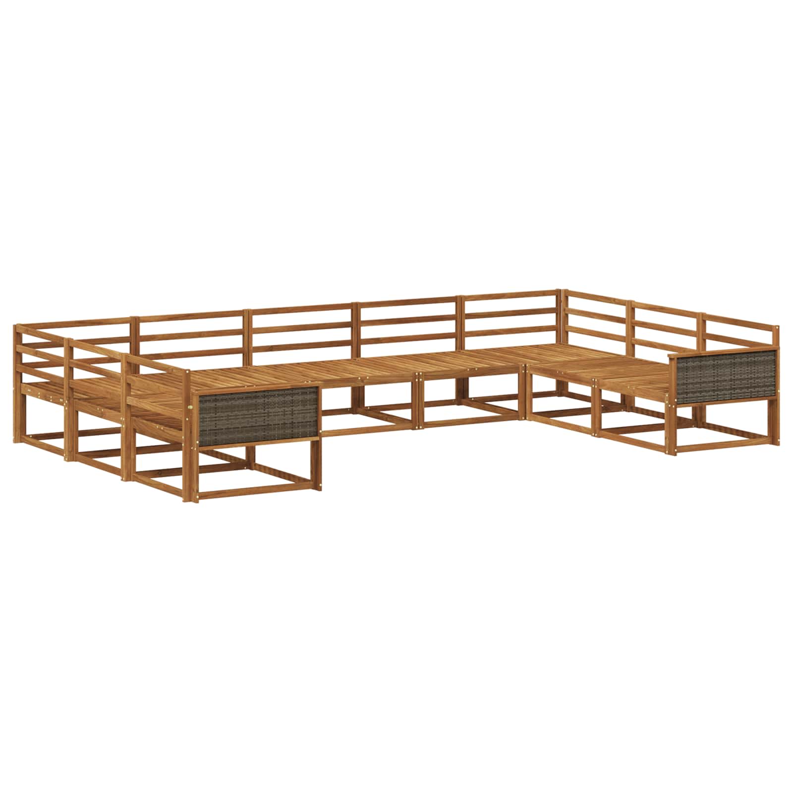vidaXL Zestaw sof na zewnątrz 9 pcs naturalny Lite Drewno Akacji