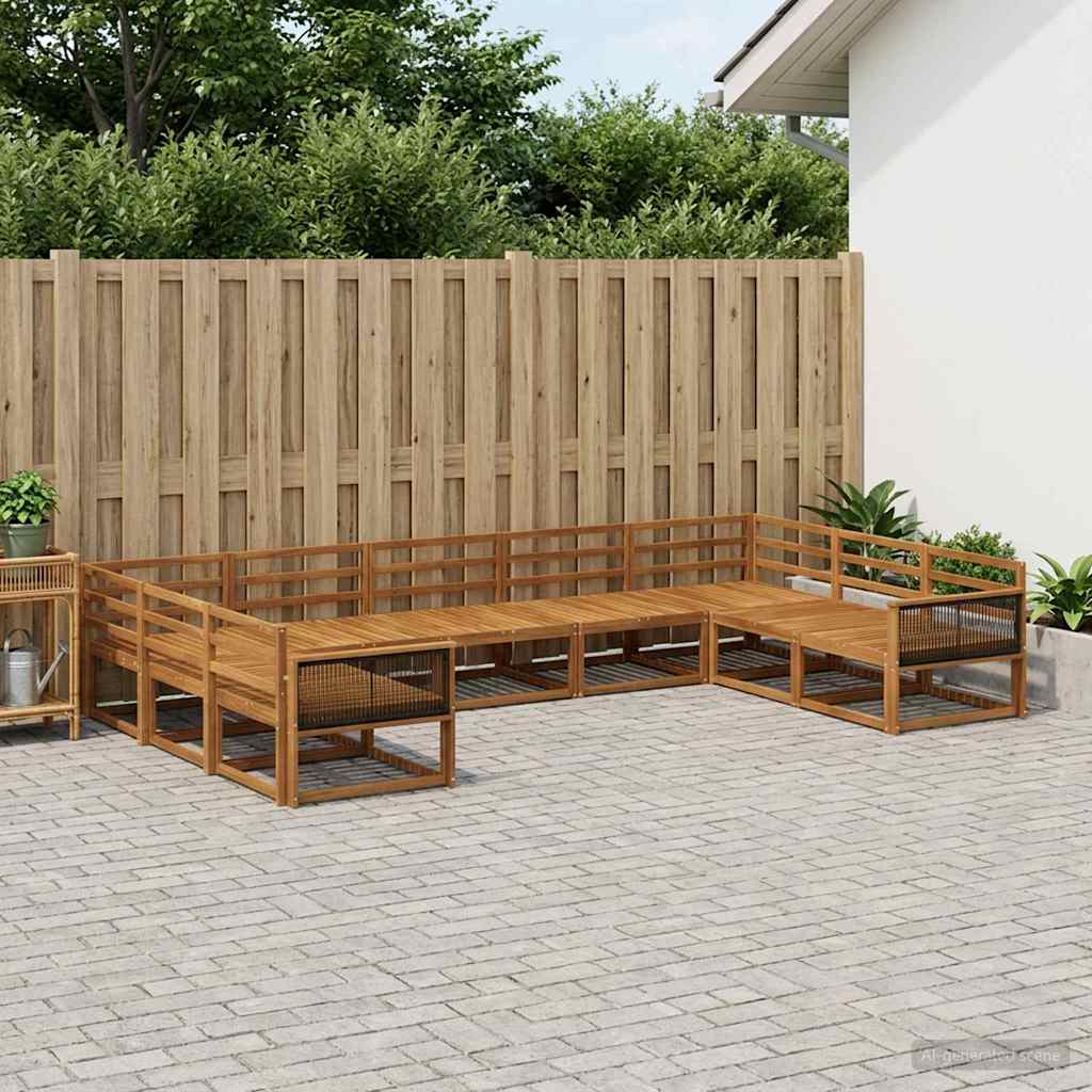 vidaXL Zestaw sof na zewnątrz 9 pcs naturalny Lite Drewno Akacji