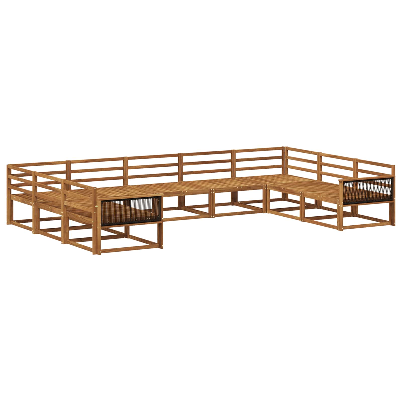 vidaXL Zestaw sof na zewnątrz 9 pcs naturalny Lite Drewno Akacji