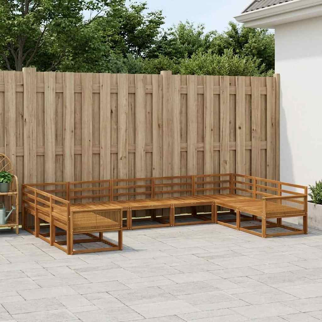 vidaXL Zestaw sof na zewnątrz 9 pcs naturalny Lite Drewno Akacji