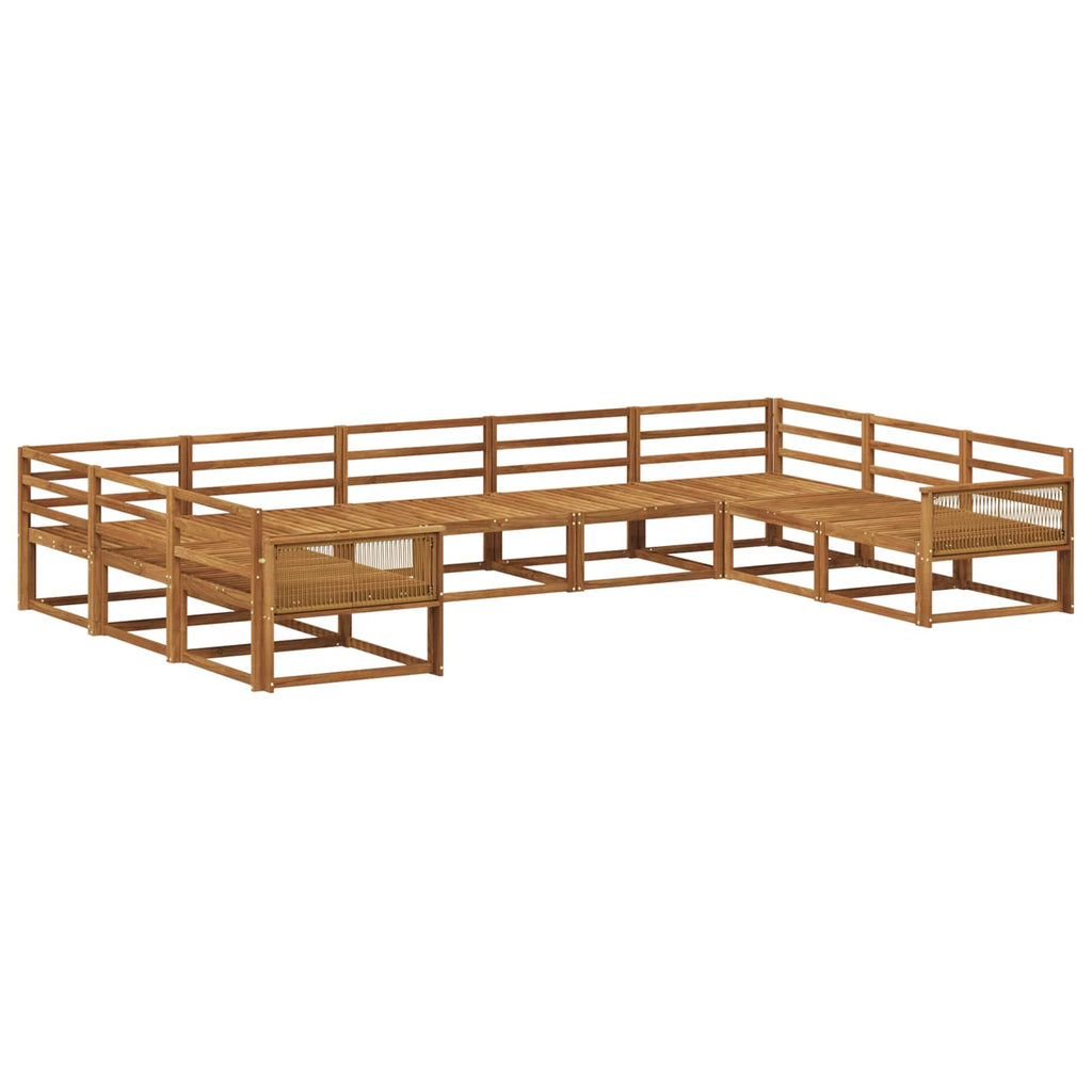 vidaXL Zestaw sof na zewnątrz 9 pcs naturalny Lite Drewno Akacji