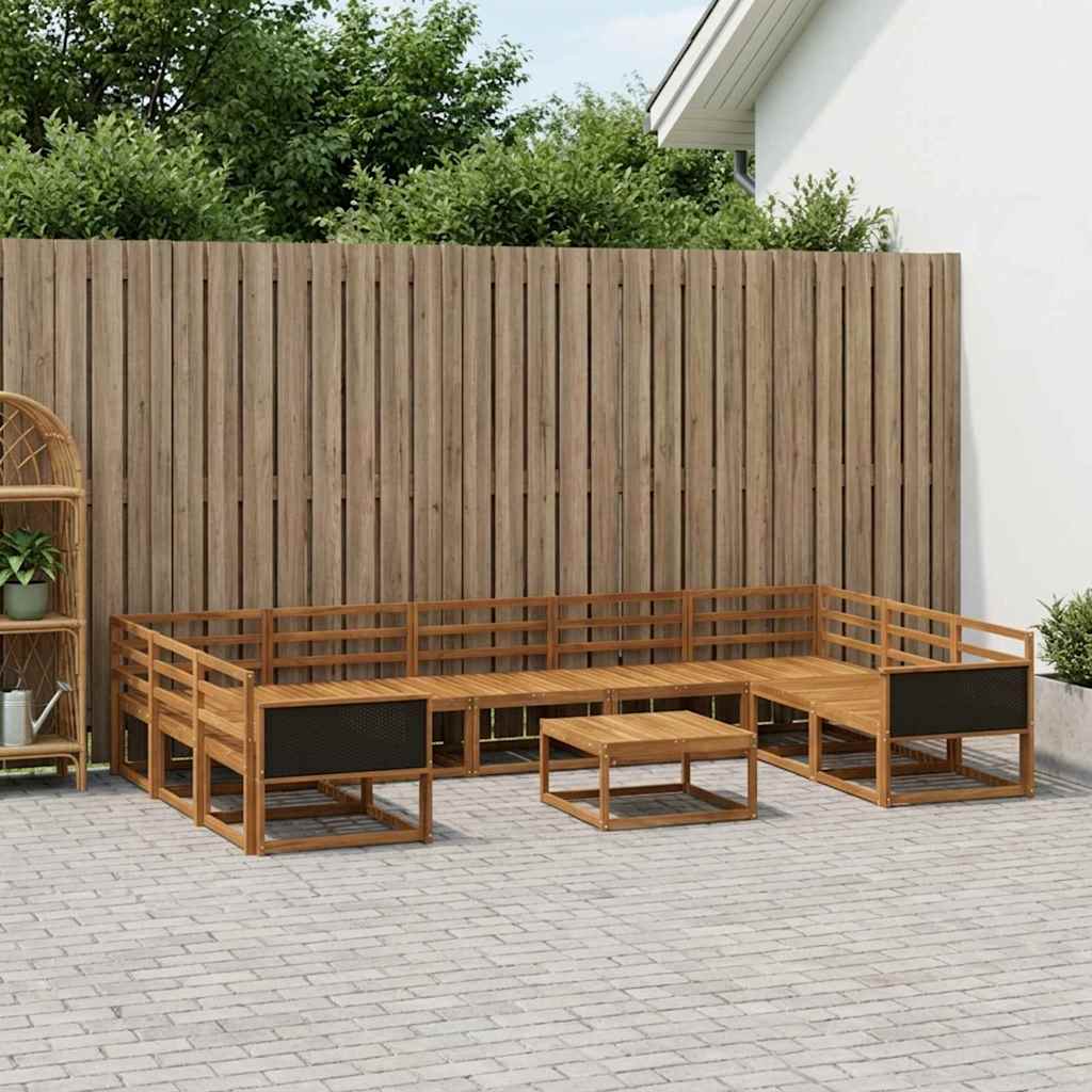 vidaXL Zestaw sof na zewnątrz 10 pcs naturalny Lite Drewno Akacji